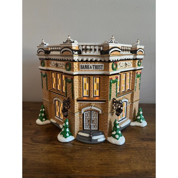 Dept 56 The Original Snow Village BANK & TRUST 55002 - Picture 1 of 16